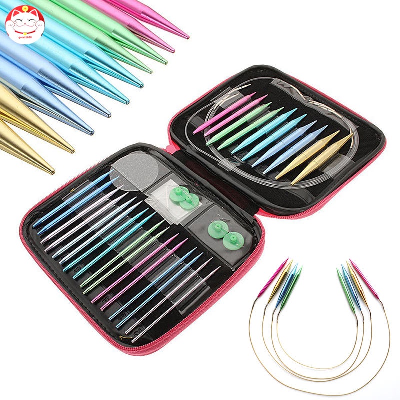 Set 13 cặp kim đan len nhôm 2.75mm-10mm và các phụ kiện khác mới