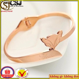 [ CHUẨN -ĐẸP] VÒNG TAY TITAN CON CÁO HỒ LY VÀNG HỒNG TV004