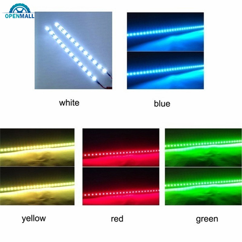 OM 2 Pcs/Set 30cm 12 LED Light 3528 SMD LED Light Strip Waterproof Car Decor