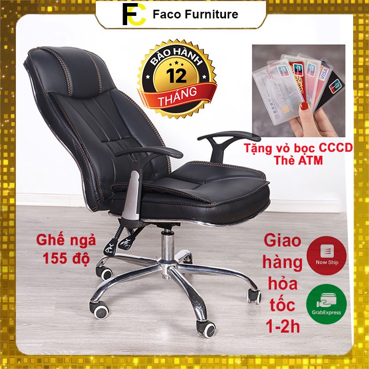 Ghế văn phòng, Ghế lãnh đạo, ghế xoay cao cấp ngả sâu 155 đô có thể nghỉ ngơi thư giãn
