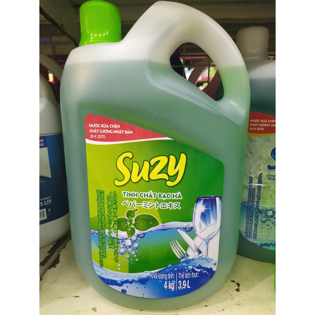 Nước rửa chén, bát Suzy bạc hà, nước biển Nhật bản 4kg (hàng do Lan Chi Mart phân phối)