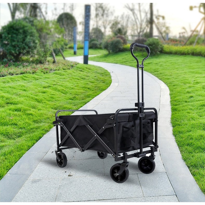 Xe kéo cắm trại gấp gọn 4 bánh vải oxford nhỏ gọn cho câu cá/ đi dã ngoại/ hoạt động ngoài trời