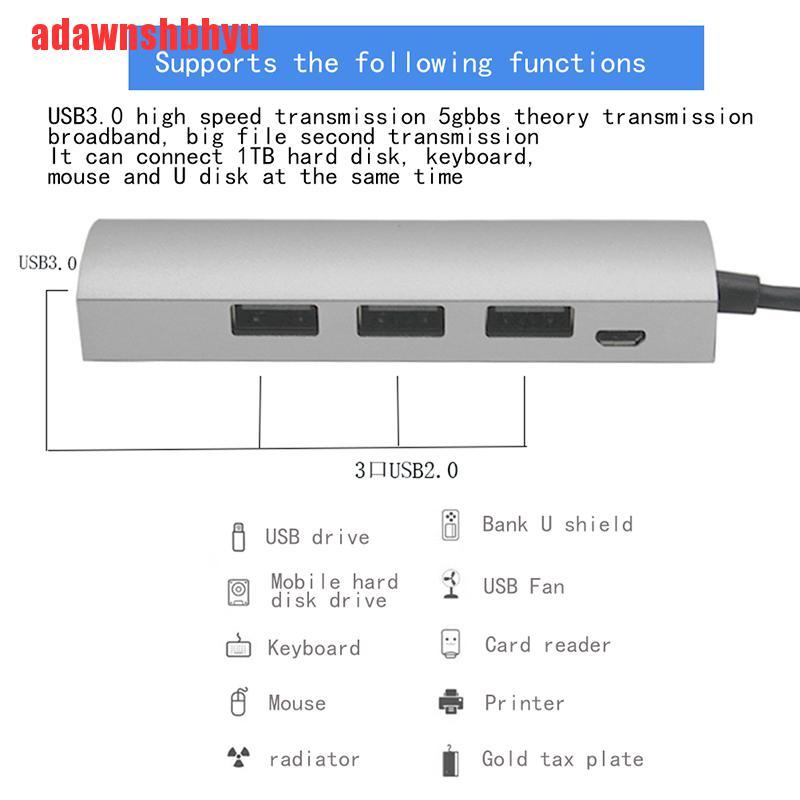 Hub chia 1 cổng Type-C USB 3.0 sang 4 sạc nguồn 3.1