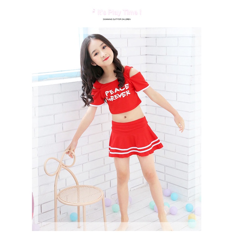 Bộ Đồ Bơi Dạng Váy Dễ Thương Dành Cho Bé Gái Trung Niên