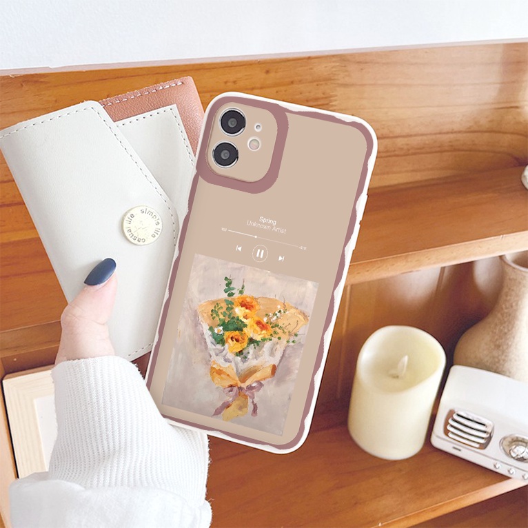 Ốp lưng iphone bó hoa nhỏ cạnh vuông chống sốc cho iphone 11 7plus 8plus x xsmax 11pro max 12pro 12promax13promax tr1060