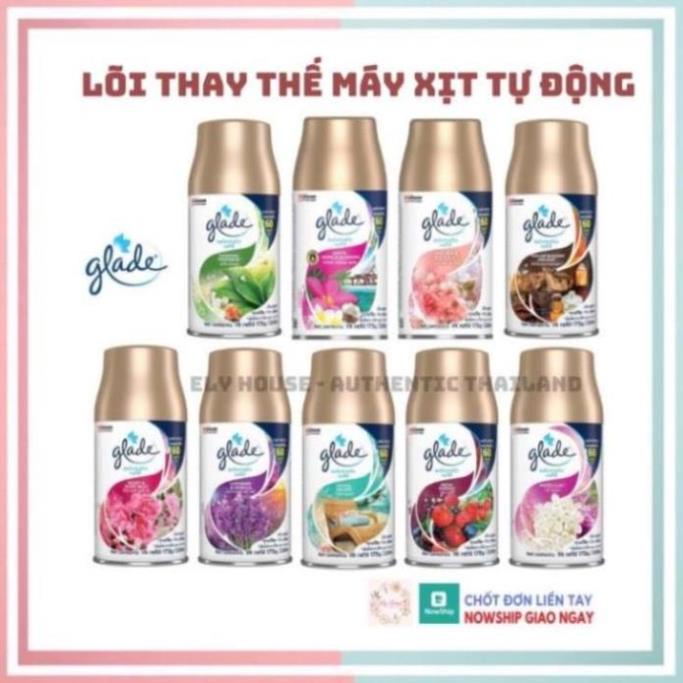 Máy xịt thơm phòng tự động GLADE, máy xịt phòng tự động hương thơm dịu nhẹ, thay lõi 269ml,