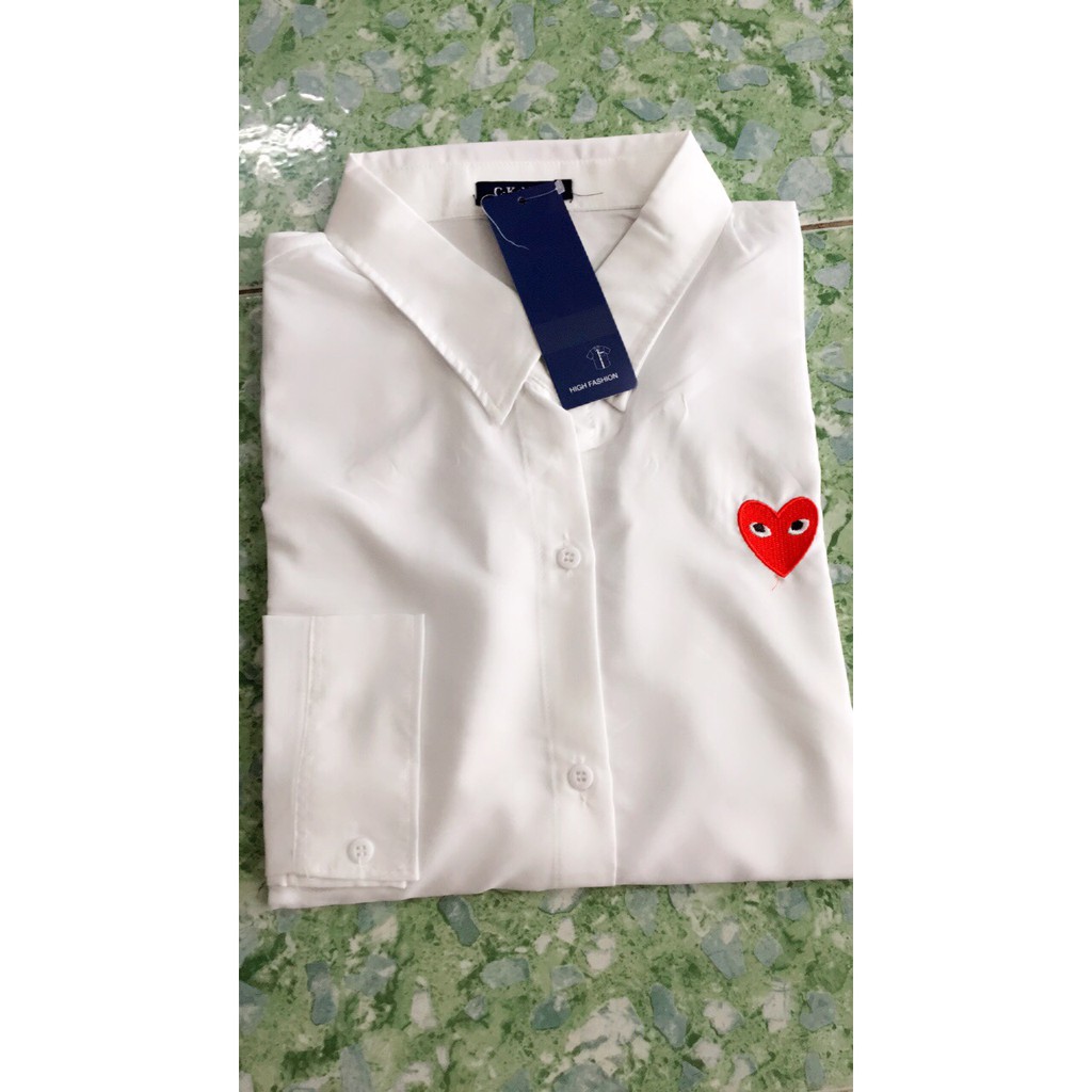 Áo sơ mi thêu tim cực hot kèm ảnh thật ATT661 (sỉ 60k) đảm bảo chất lượng | BigBuy360 - bigbuy360.vn