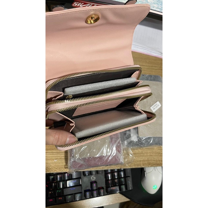 Túi Đeo chéo nữ da dự tiệc trang trọng ngăn kép nịt đơn đôi K991 (Ảnh thật)