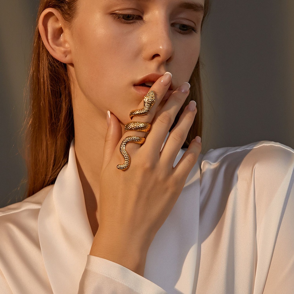Nhẫn Hở Hình Rắn Hổ Mang Nhiều Màu Tùy Chỉnh Phong Cách Punk Mihan1