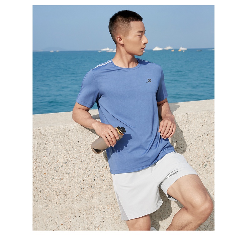 Áo Sweater Dệt Kim Tay Ngắn Cổ Tròn Nhanh Khô Thoải Mái Cho Nam