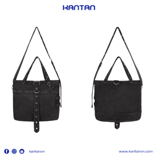 Túi tote denim unisex đóng khoen