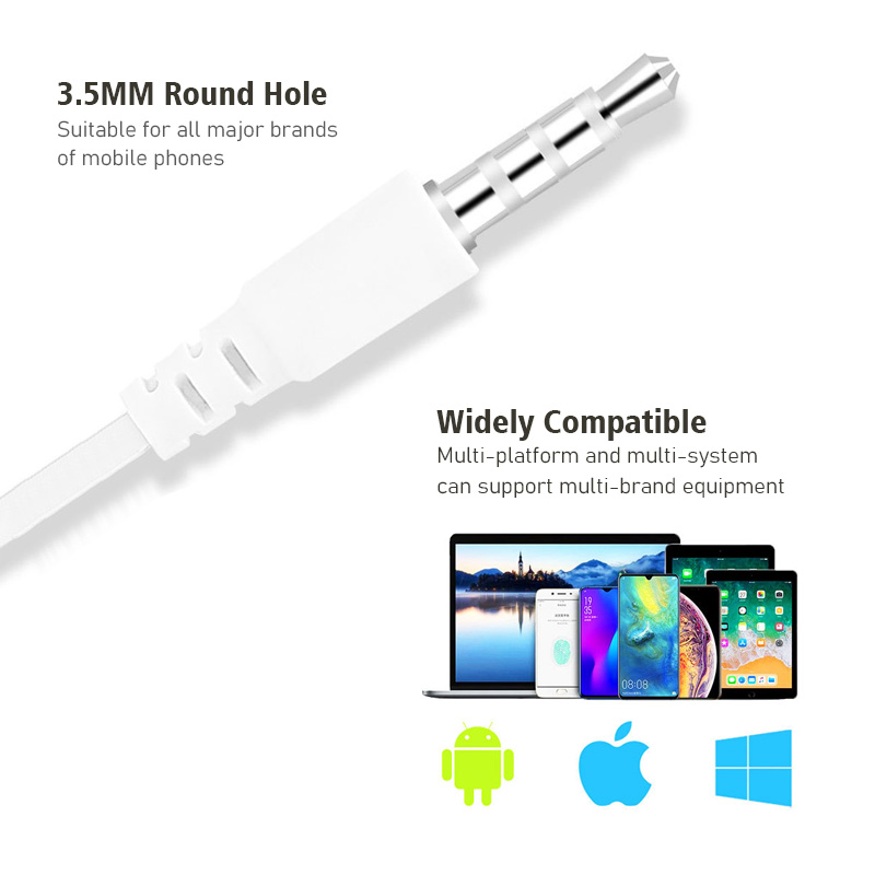 Tai Nghe Nhét Tai Fonken Có Dây Điều Khiển Âm Lượng HIFI 3.5mm Gồm 6 Màu Macaron Cho Iphone Android