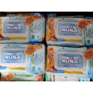 KHĂN GIẤY ƯỚT NUNA (100 MIẾNG TẶNG 30 MIẾNG)