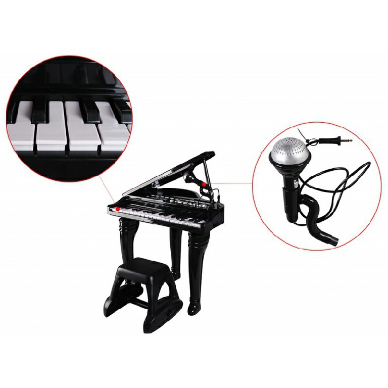 Đồ chơi âm nhạc đàn piano cổ điển kèm micro cho bé CAYABE cao cấp màu đen