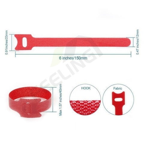 ❤️ Bộ 10 Dây Quấn Dây Cáp / Tai Nghe / Điện Thoại Bằng Nilon Hai Mặt Có Thể Tái Sử Dụng