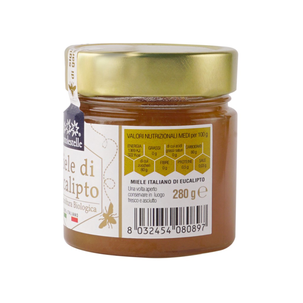 Mật Ong Hoa Bạch Đàn Hữu Cơ 280g Sottolestelle Organic Eucalyptus Honey