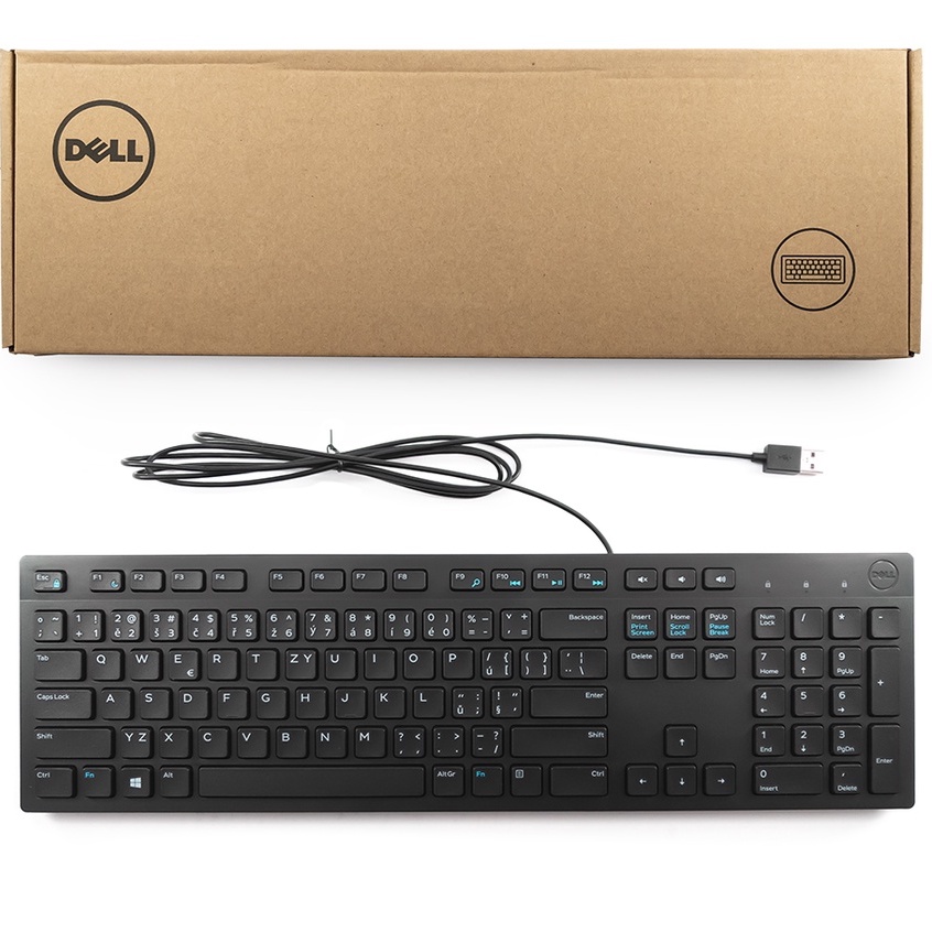 Bàn phím có dây Dell KB216 cổng kết nối USB - Chính hãng