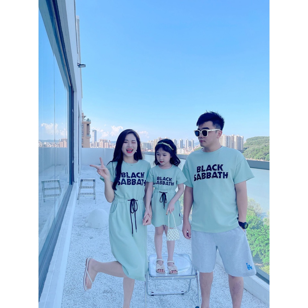 Áo Thun Tay Ngắn In Chữ Phối Dây Rút Phong Cách Hàn Quốc Thời Trang Mùa Hè Cho Gia Đình