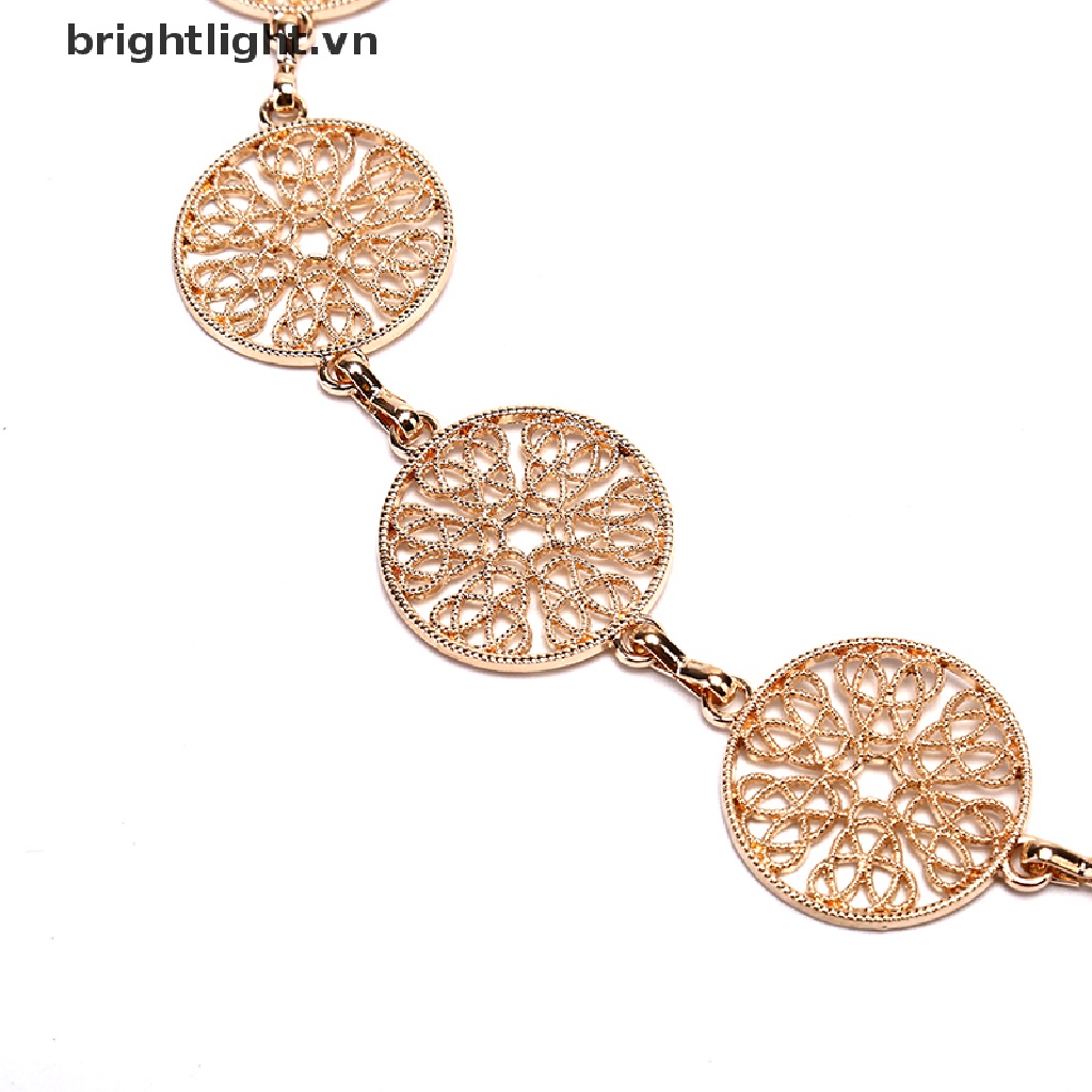 Thắt Lưng Dây Xích Bằng Kim Loại Màu Vàng / Bạc Thời Trang Mới