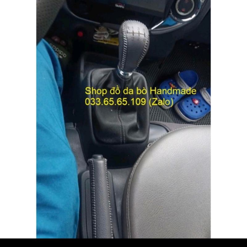 Bọc da cần số phanh tay xe tải Kia K200, K250... bằng da bò thật bảo hành 12 tháng