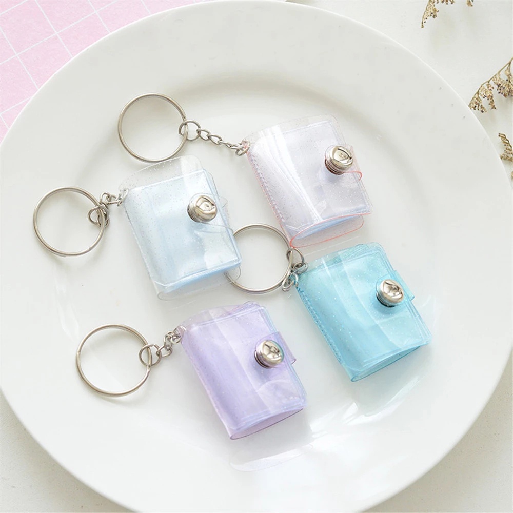 Cuốn album ảnh mini trong suốt có 16 ngăn trang trí kiểu móc khóa cao cấp loại tùy chọn 1 inch/ 2 inch