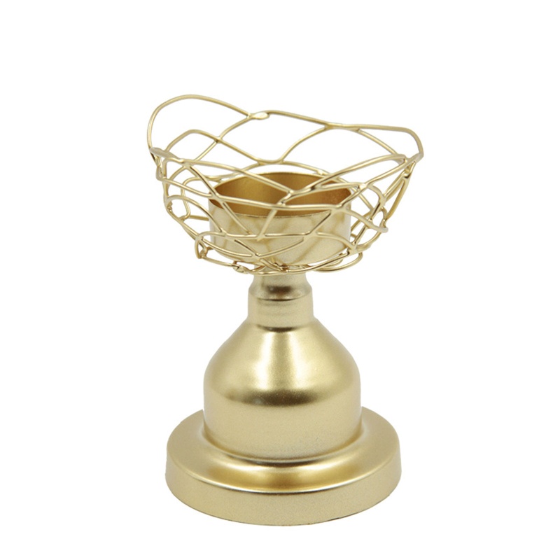 Tổ Chim Bằng Kim Loại Màu Vàng Đen Để Nến Trang Trí Tiệc Cưới