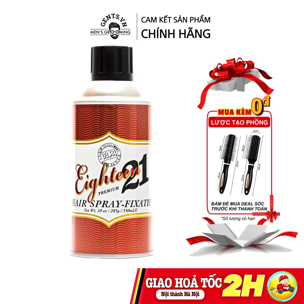 Gôm xịt giữ nếp tóc nam cao cấp 18.21 Man Made Premium Hair Spray 283g Sweet Tobacco chính hãng