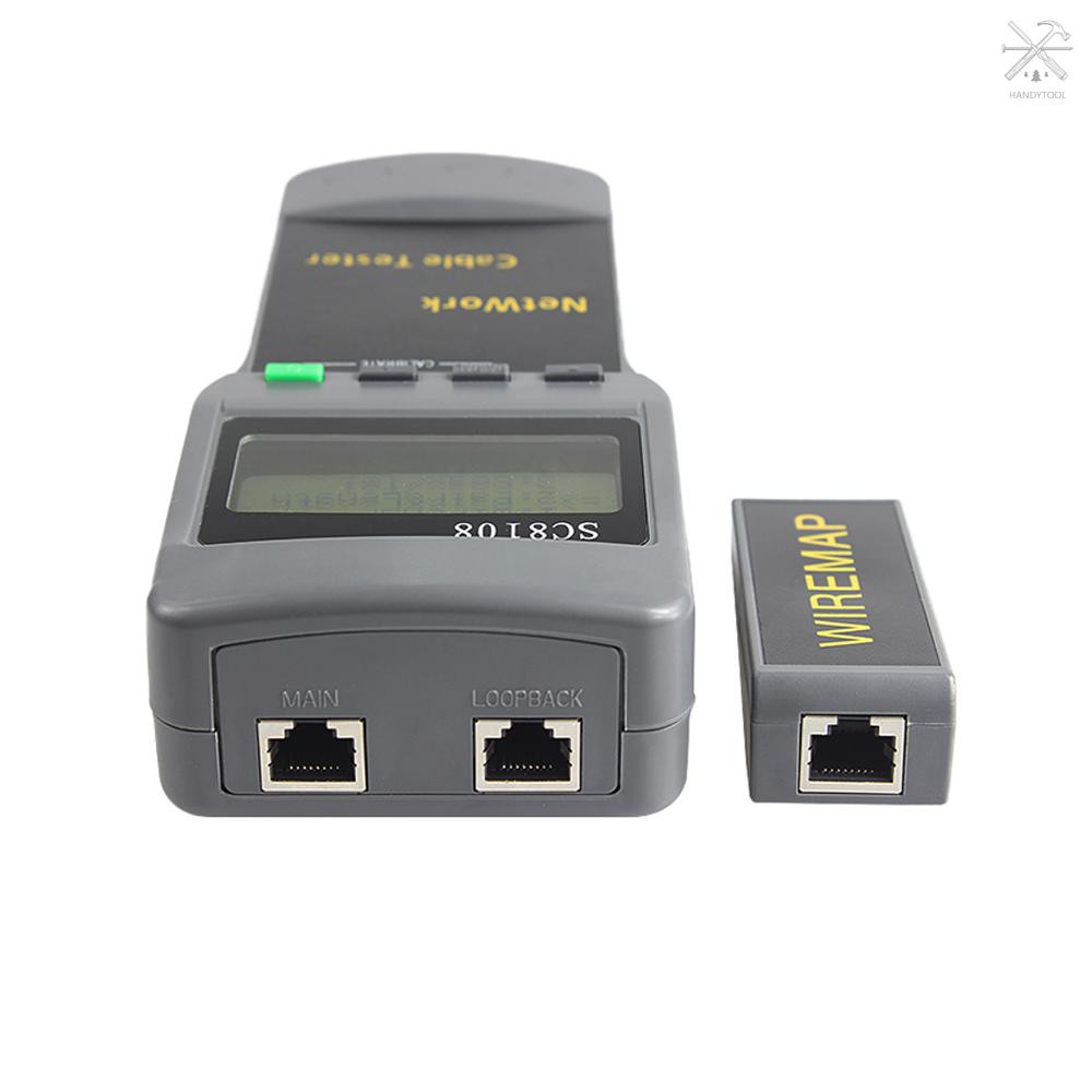 »SC8108 Multifunctional Portable LCD Digital Display Network Tester LAN Phone Cable Meter