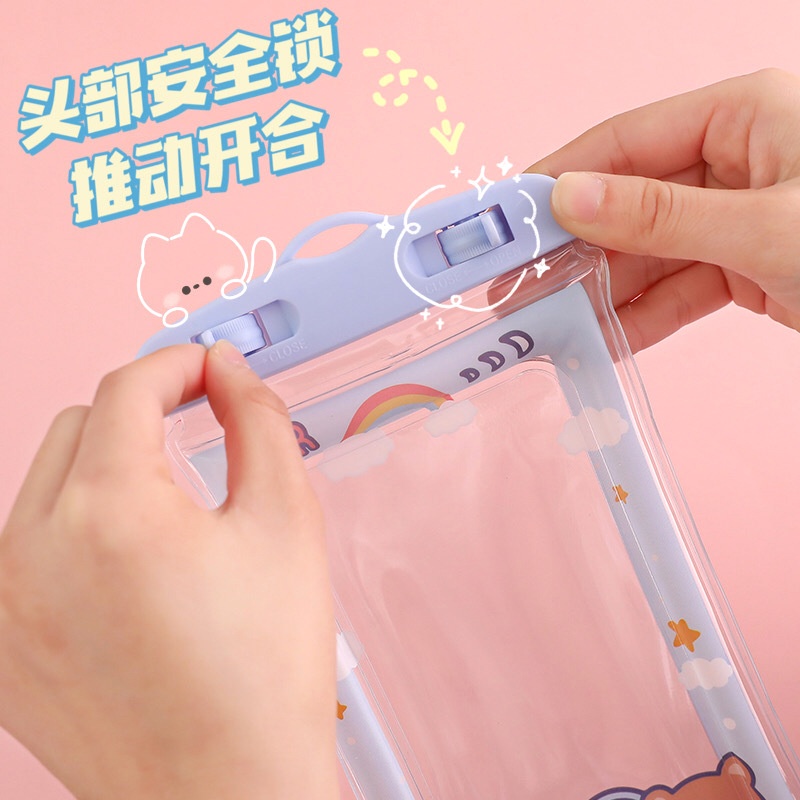 Túi Chống Nước Điện Thoại Túi Đựng Điện Thoại Chống Nước Đi Bơi, Đi Biển, Đi Mưa Gấu Butter Milk - Minh An Saigon