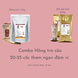 Trà Sữa Trân Châu Tự Pha SET 20 - 25 LY TUYỆT PHẨM Nguyên Liệu Làm Trà Sữa Gồm Trân Châu Bột Kem Béo Hồng Trà Đen
