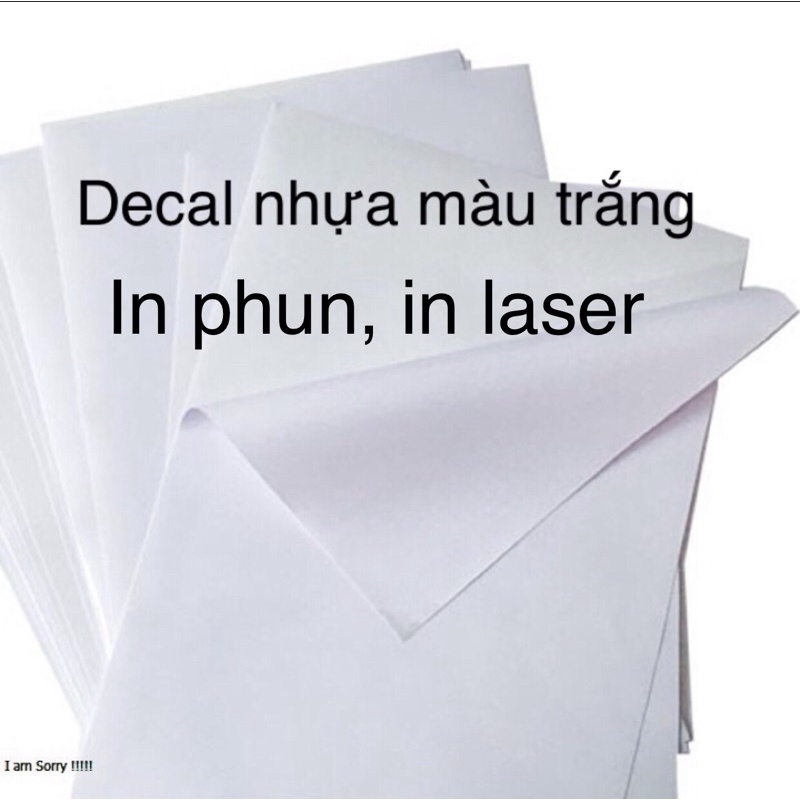 Decal nhựa trắng chống nước dùng cho máy in phun và máy in laser