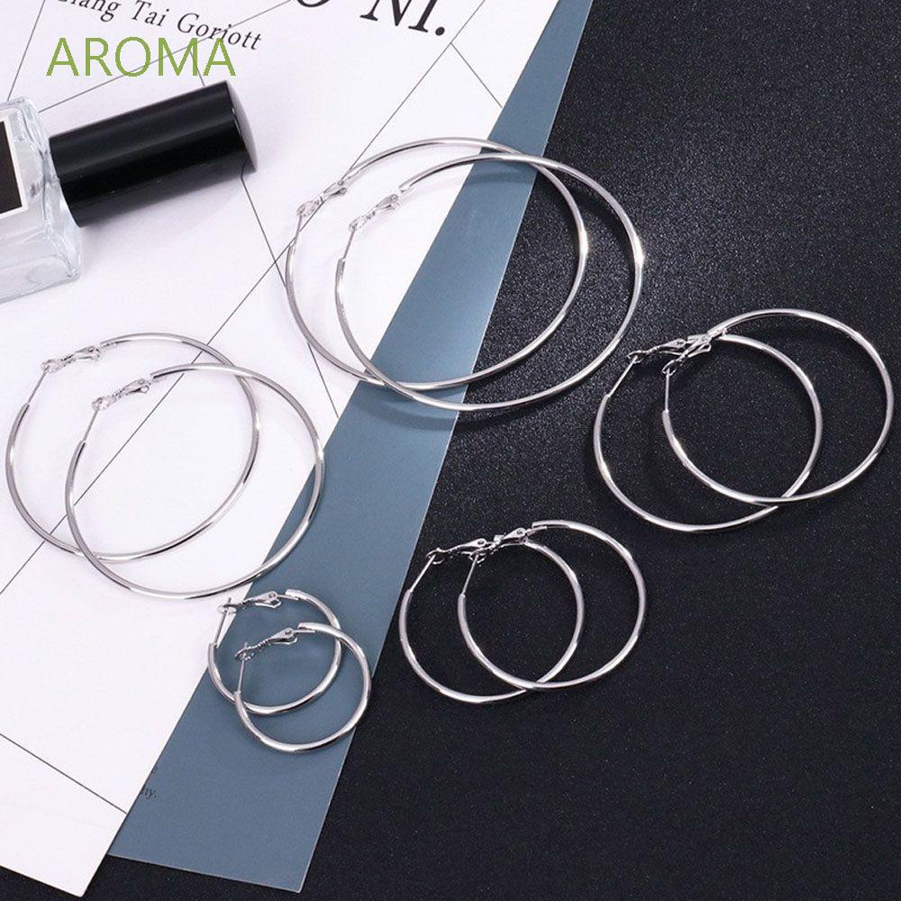 Khuyên tai hình tròn bằng kim loại thời trang Hàn Quốc cho nữ
