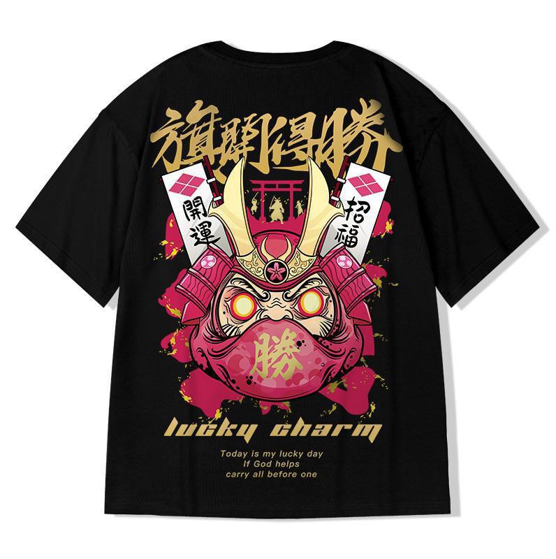 Áo thun dáng rộng in họa tiết phong cách đường phố Nhật Bản dễ phối đồ cho nam kích thước M-5XL | BigBuy360 - bigbuy360.vn