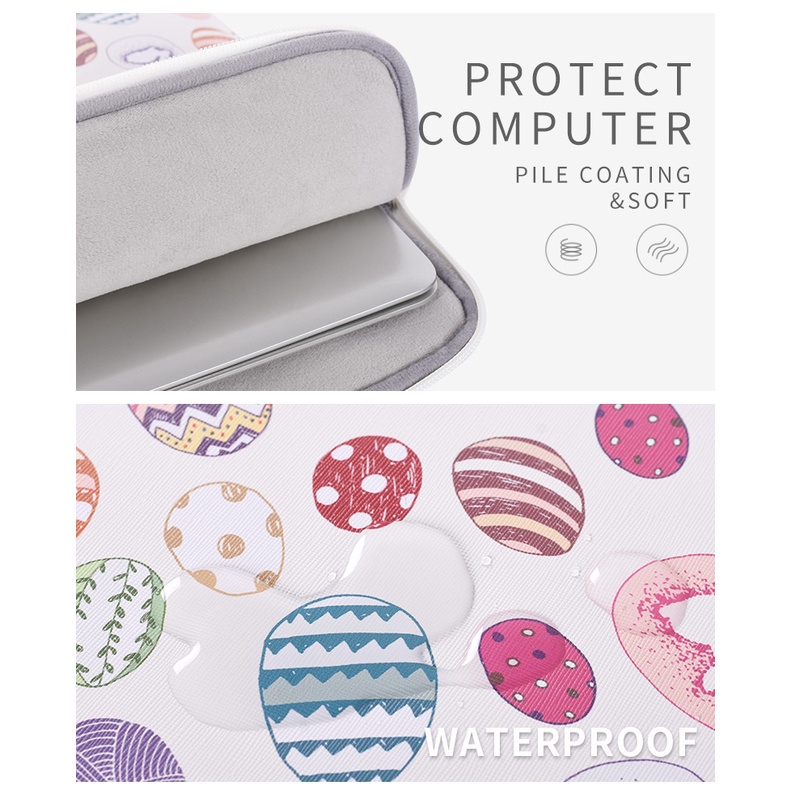 CanvasArtisan Túi da chống nước hình trứng phục sinh thích hợp cho laptop Acer Dell Matebook Air Pro 11/ 12/ 13/ 14/ 15 inch