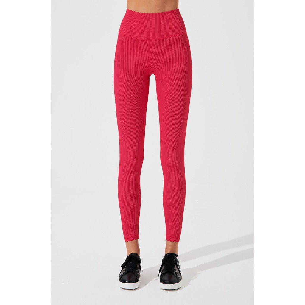 Quần tập lưng cao Yoga/Gym gân mềm OLABEN Egrinma Highwaist Legging Cardinal