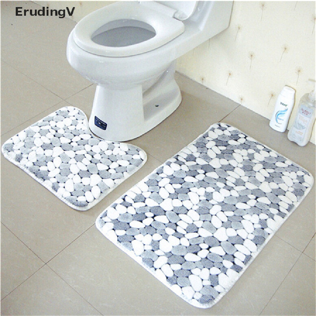 Bộ 2 Thảm Lót Sàn Nhà Vệ Sinh Bằng Cotton Mềm Mại Chống Trượt Giặt Được Tiện Lợi