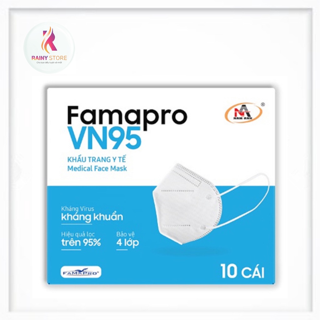 Hộp 10 khẩu trang y tế cao cấp kháng khuẩn Nam Anh Famapro VN95