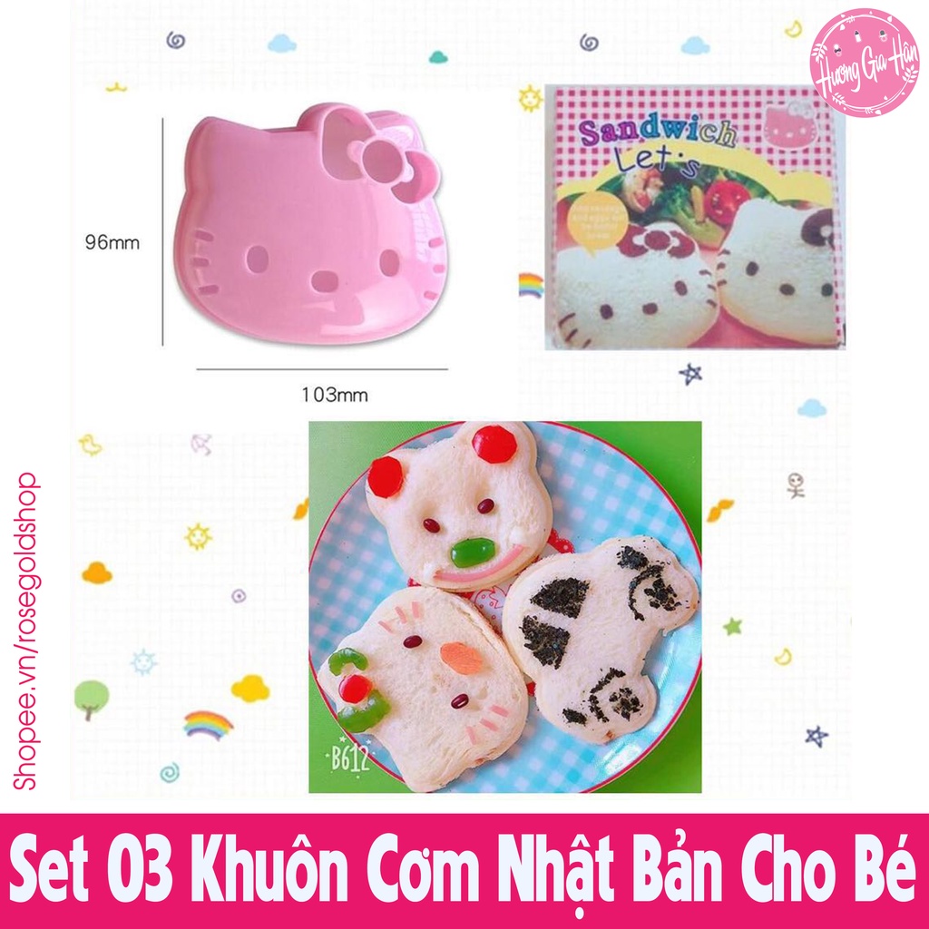 Set 3 Khuôn Cơm Nhật Bản, Giúp Bé Yêu Ăn Ngon Miệng Hơn