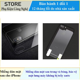 Miếng dán mặt sau trong và bóng dành cho iPhone