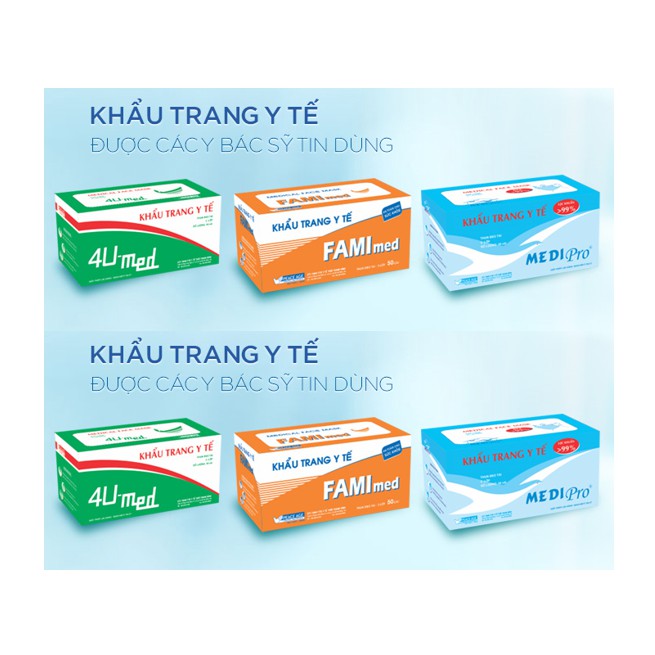 ✅ Khẩu Trang Y Tế- Medi Pro (Hộp 50 Cái - 3 Lớp), Thời Thanh Bình -VT0371