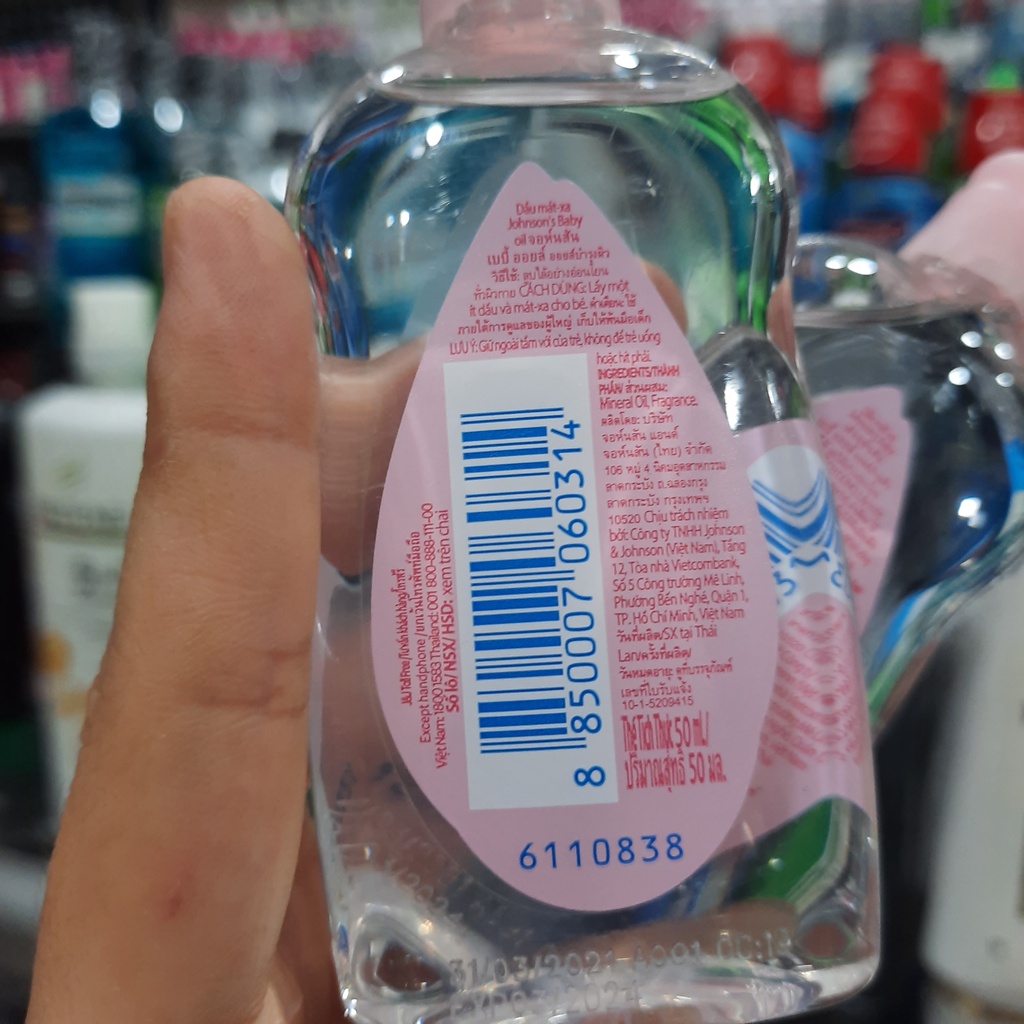 Dầu Massage dưỡng ẩm Johnsons Baby Oil 50ml