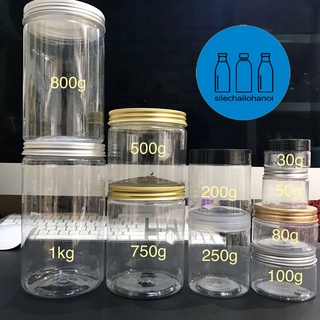Hũ nhựa pet nắp nhôm, nắp nhựa size từ 30ml - 300ml