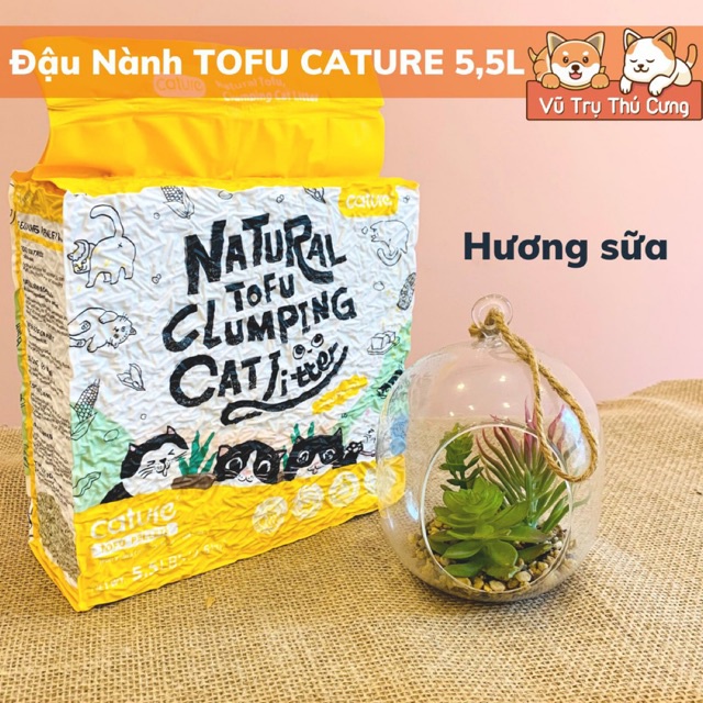 Cát vệ sinh đậu nành hữu cơ cho mèo Tofu Cature - Cát đậu nành không bụi| Cát mèo TOFU
