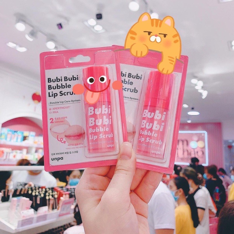 Gel Sủi Tẩy Tế Bào Chết Siêu Mềm Môi Unpa Bubi Bubi Bubble Lip Scrub ( Mẫu Mới )