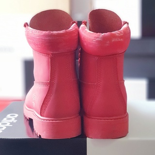 Giày Boot Timberland màu đỏ, size 40-41, real 2hand
