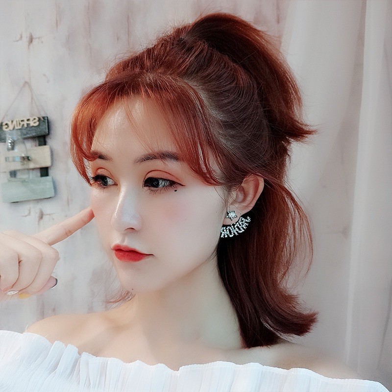 Khuyên Tai xinh 3 Màu Trắng &amp; Vàng &amp; Đen Đính Đá Pha Lê