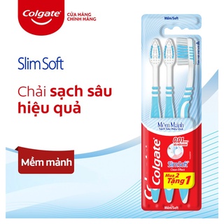 Bộ 3 Bàn chải đánh răng Colgate SlimSoft Deep Clean sạch sâu hiệu quả