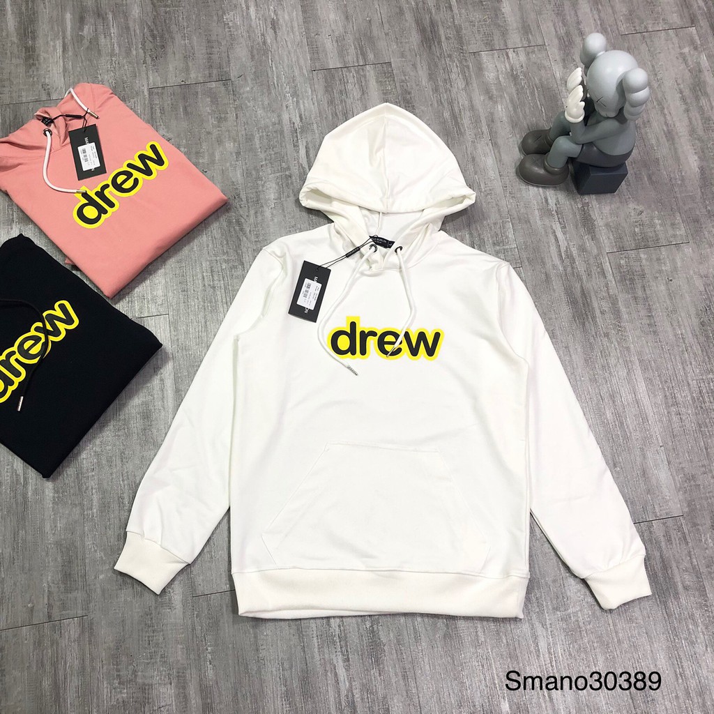 Áo nỉ dài tay có mũ DREW nam-nữ,chất cotton thấm hút mồ hôi cao cấp