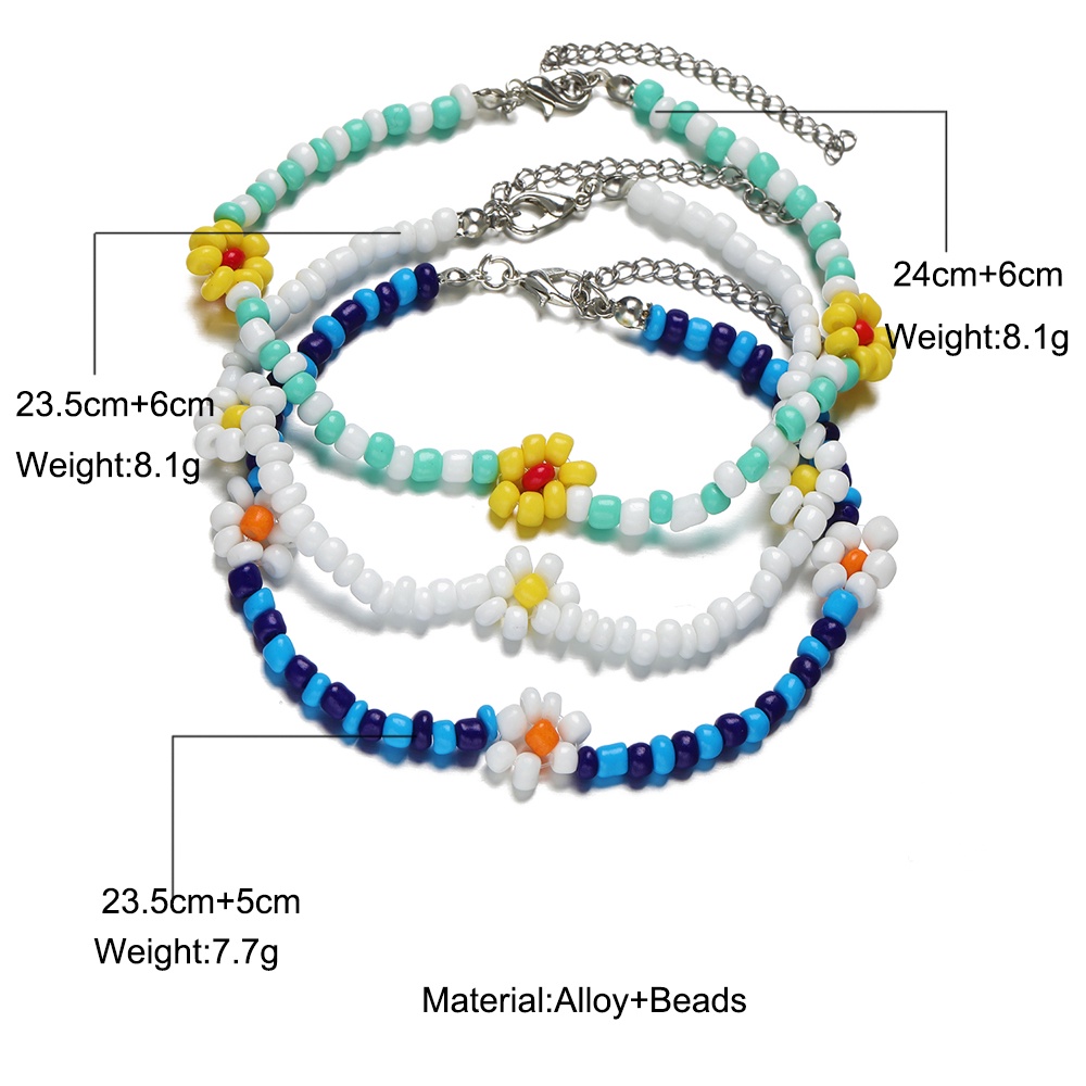 Vòng đeo tay iF YOU kiểu xâu hạt co giãn tốt hình hoa phong cách boho cổ điển cho nữ