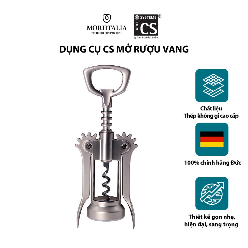 [Mã BMBAU50 giảm 7% đơn 99K] Dụng cụ mở nút rượu vang CS cao cấp đa năng tiện lợi dễ dàng sử dụng Moriitalia 011697